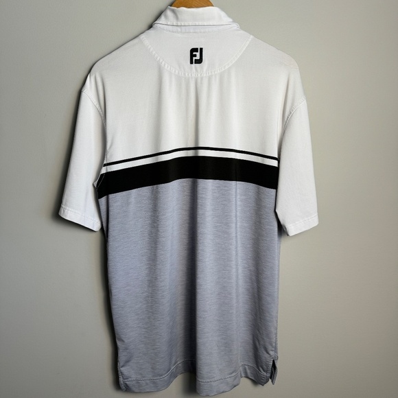 FootJoy FJ Men's Gray/White Performance Short‎ Sleeve Golf Polo Shirt Size Large - Picture 5 of 13
